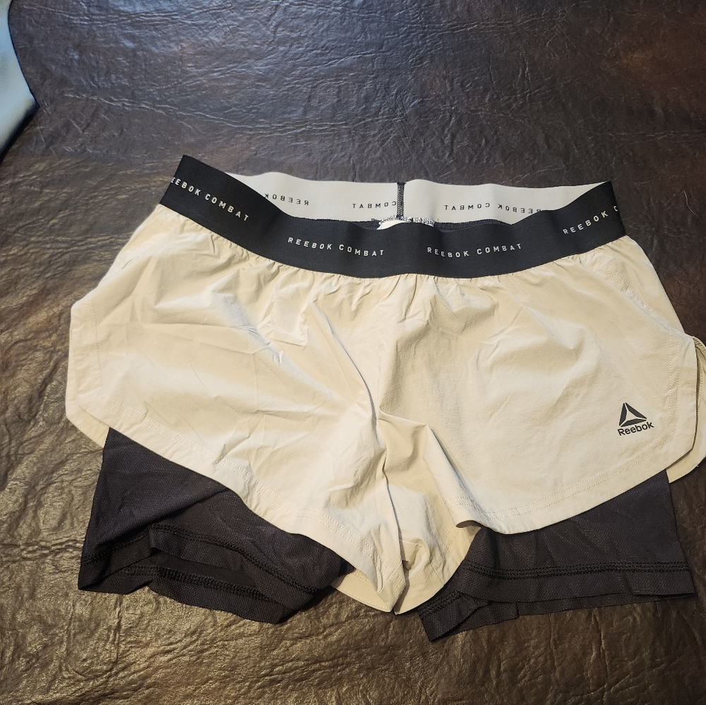 Reebok Women's Athletic Shorts in Black and Cream